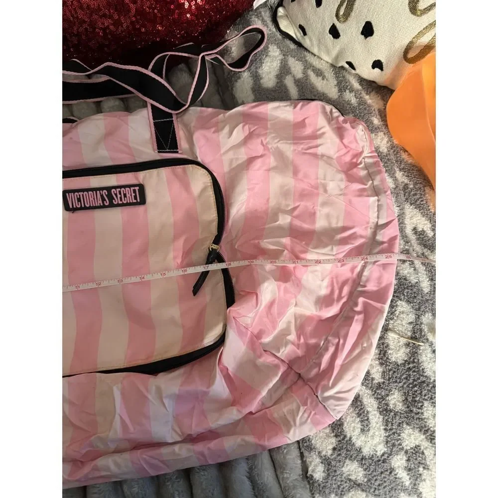 Victorias secret packable tote shopper signature stripe